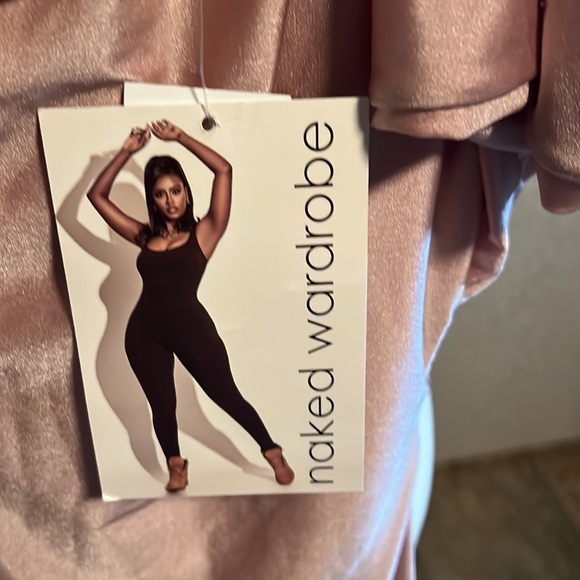 Naked Wardrobe asymmetrical maxi satin dress - Picture 4 of 5